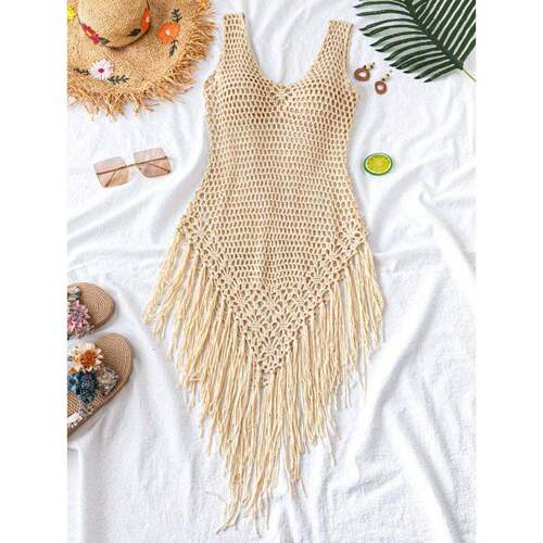 P 13896 Tassel beach cover up 流苏沙滩罩衫跨境速卖通亚马