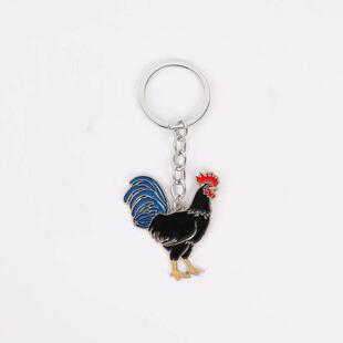 Chicken Rooster Key Chain 黑公鸡钥匙扣白鸡挂件钥匙圈饰品