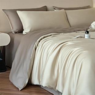 高支密春夏A类60支天丝双拼四件套宿舍家用3件套床笠床上用品