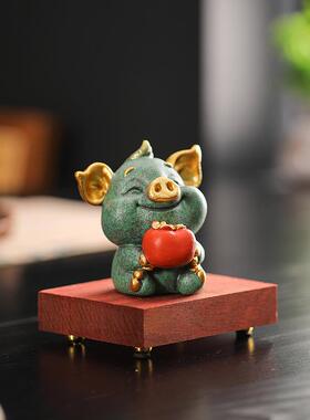 砂石猪柿大摆吉中式创意小件青假山20250715盆景摆设客厅茶桌石头