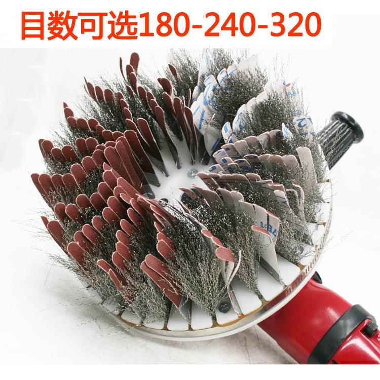 P4气动异形砂光布柜门国产黑色打机磨机抛机木光工不锈钢丝砂刷盘
