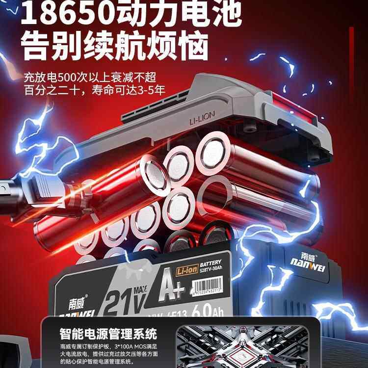 威无刷锂充电电锤冲击钻两重型南混凝土用电式无线工22业电镐电钻