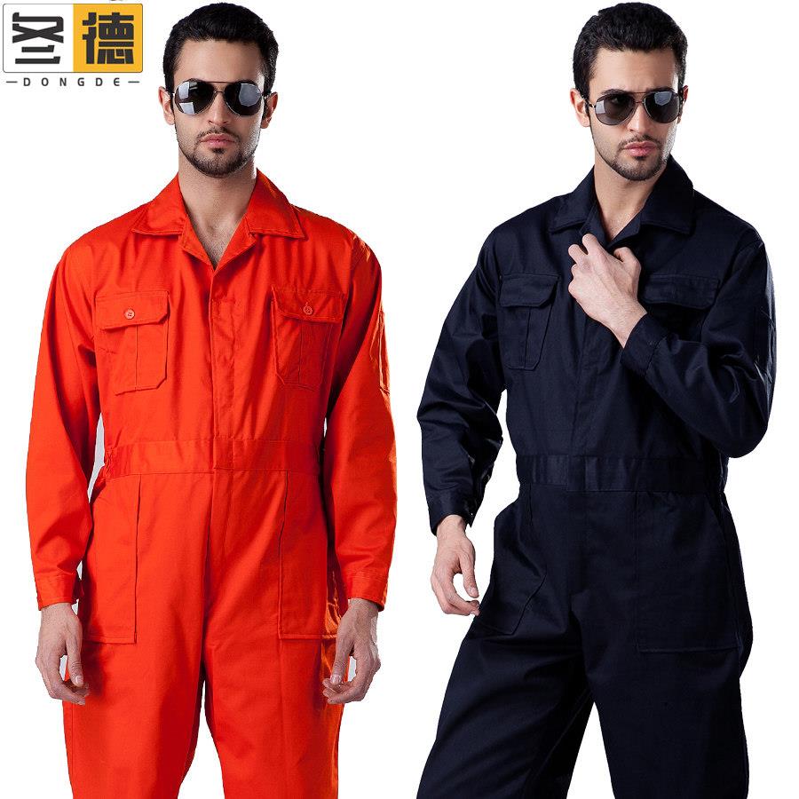 长袖连身工作服男士汽车美容服汽修服电焊服焊工服连身服工装定制