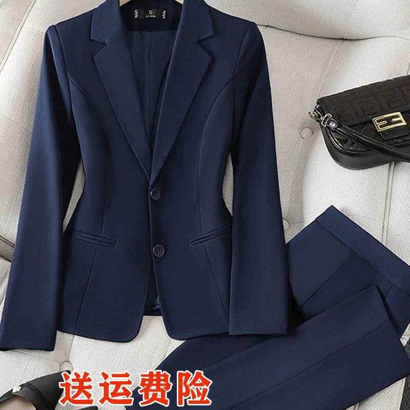 加绒职业西装套装女士正装工装春秋银行面试珠宝店酒店工作服西服