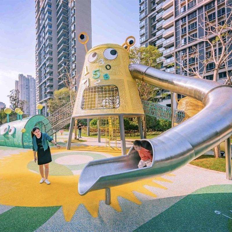 户外不锈钢组合滑梯小区儿童室外娱乐园设施备户大型游商场景区