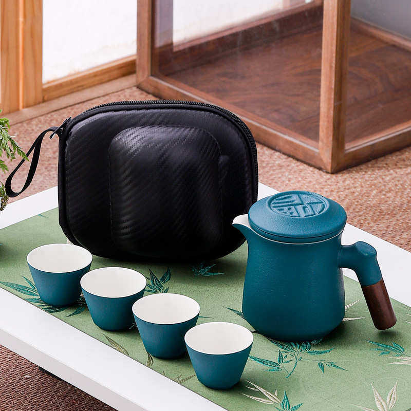 黑陶旅行茶具套装一壶四杯中式收纳便携式茶具公司礼品送礼可加字,餐饮具,旅行茶具,淘宝优惠券,粉丝福利购,淘宝优惠卷