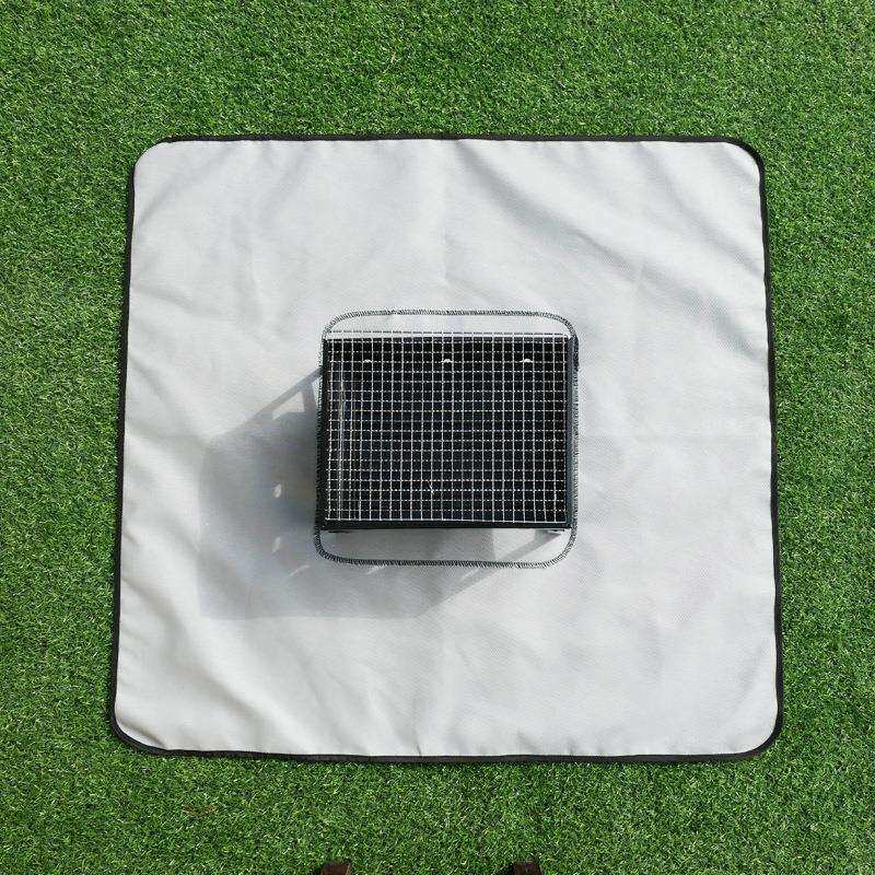 双层加厚灰色涂层防火地垫商用阻燃玻璃纤维布户外野营烧烤火炉垫