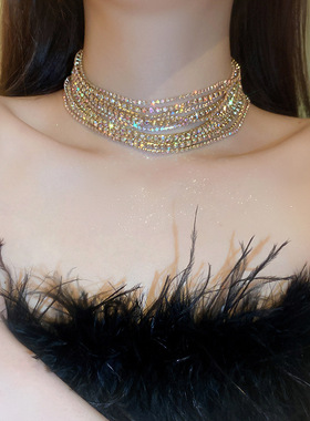 蝴蝶结夸张珍珠项链小众气质项链