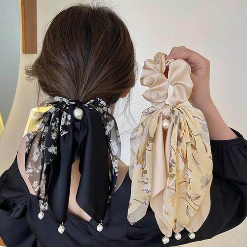 Hair Ties with Bow, Knotted Bows Hair Scrunchies Hair Scarf