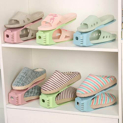 A Japanese and Korean style double-layer shoe rack and shoe