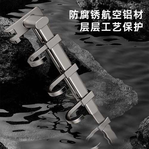 厨房挂钩免打孔挂杆厨房置物架锅铲勺子挂架不锈钢排钩壁挂式收纳