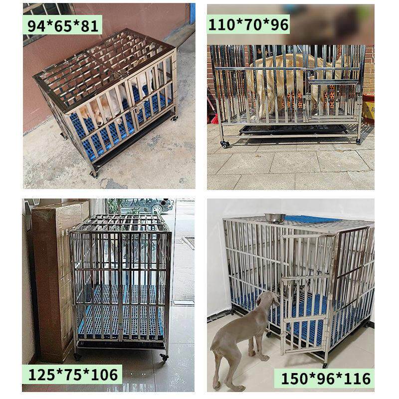 可折叠不锈钢狗笼,适用于中型和大型家庭,室内和室外厕所