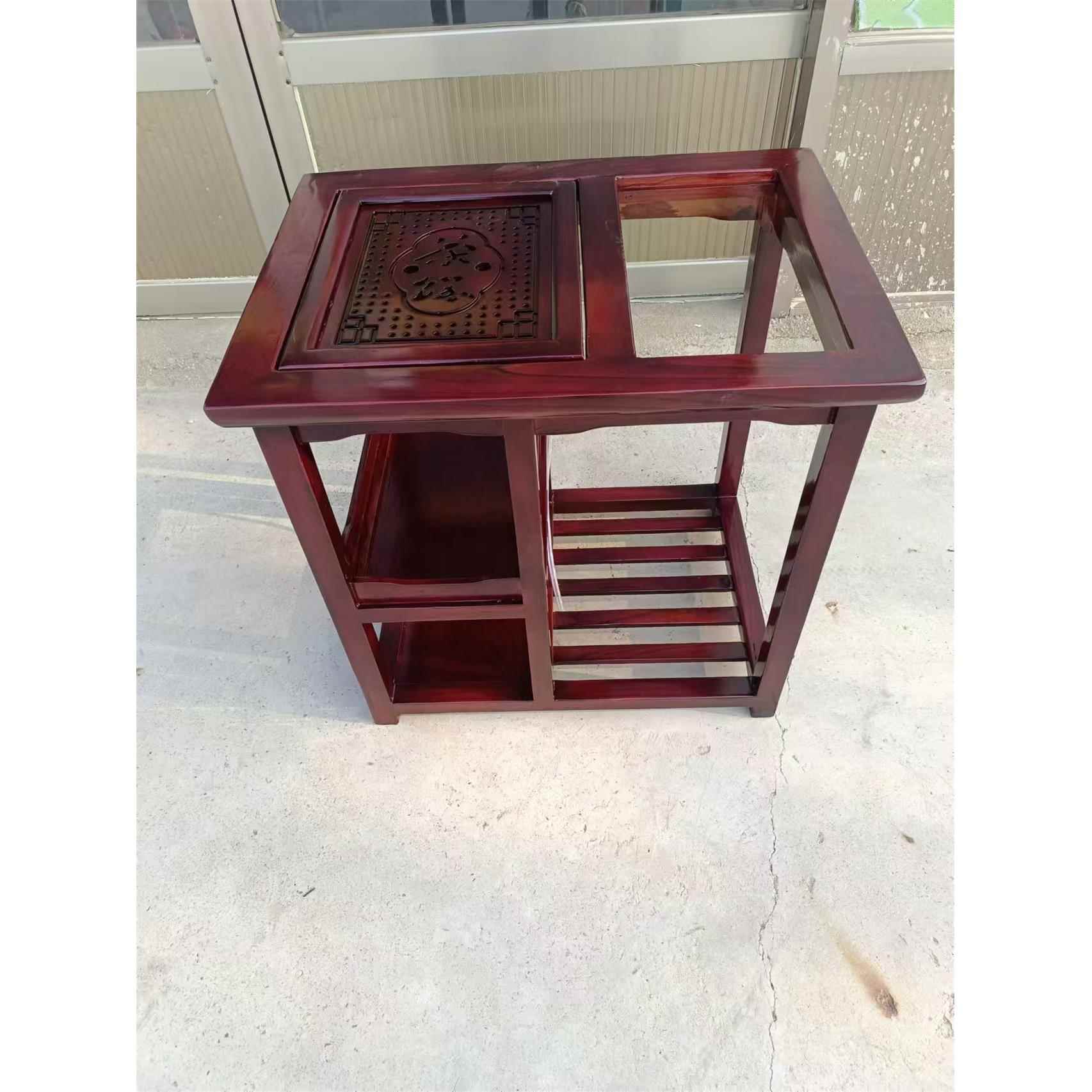 高档一老榆木实木茶水烧水壶柜体置物式架新中茶道桌家用烧水台茶