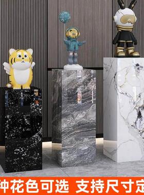 客厅玄关酒店会所展厅大理石雕塑摆件底座摆台工艺品装饰岩板基座