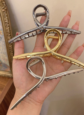 金属发后脑勺鲨鱼高级发夹发饰