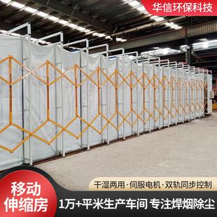 电动双轨道折叠式大型家具打磨晾干房无尘喷漆房工业伸缩喷漆房