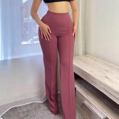 Micro flared high waisted wide leg pants