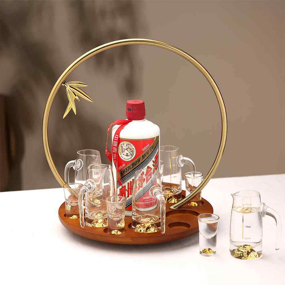 新中式商白酒杯架杯置物架可旋转架杯架酒WE24杯架分酒器架白酒杯