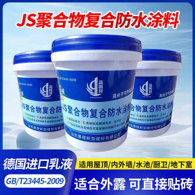 Js聚合物水泥基防水涂料II型厨房卫生间外墙鱼池屋顶专用补漏材料