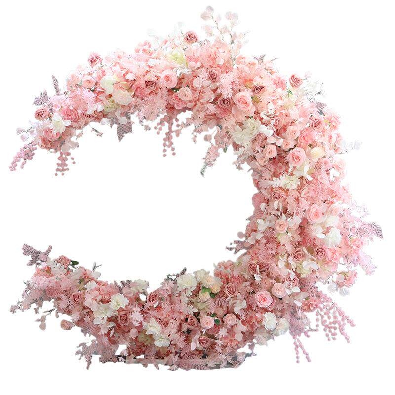 婚庆道具月亮拱门花架粉色花艺摆件求婚生日场景布置婚礼拍摄道具