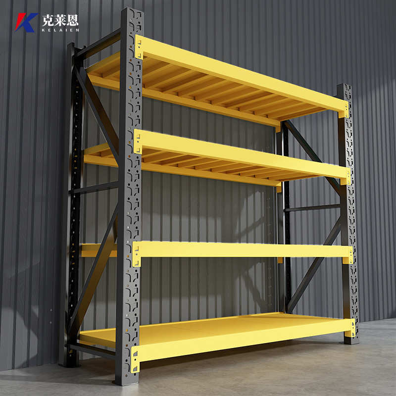 仓储黑黄货架仓库置物架快递超市展示加厚货架仓储重型铁架子
