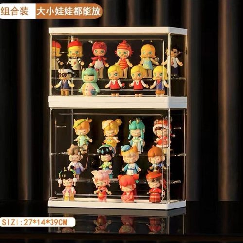 收纳展示泡泡玛特公仔摆放透明桶