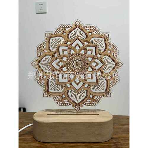 Mandala Yoga Room Night Light LED 七彩曼陀罗花装饰摆件