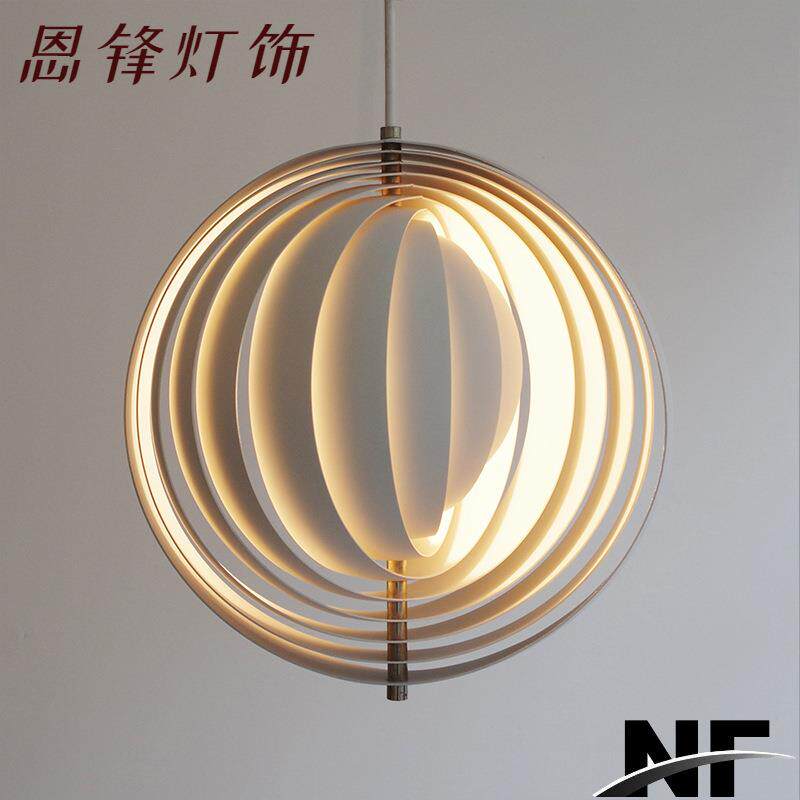 意大利设计师旋转月亮吊灯led灯北欧客厅卧室灯餐厅灯具圈圈吊灯
