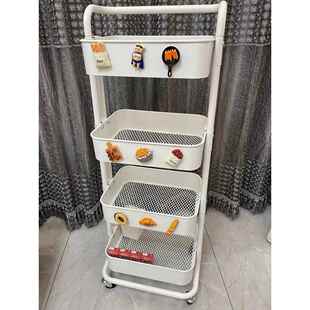 金属全碳钢手推车拉斯克四层收纳车美容工具车客厅卧室储物架层架