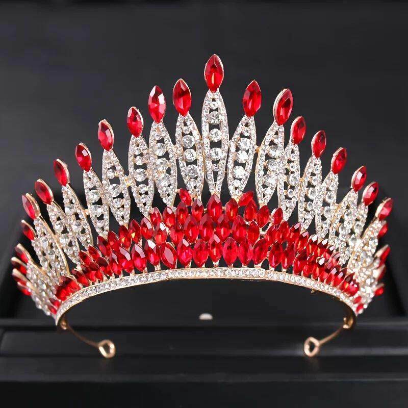Silver Color Crystal Queen Big Crown Tiara Rhinestone Weddin