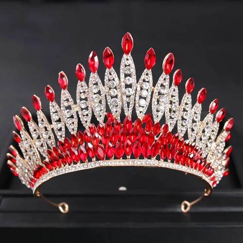 Silver Color Crystal Queen Big Crown Tiara Rhinestone Weddin