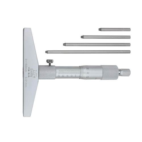 桂林桂量深度千分尺-25-5m0-1NKI000-10m圆头5深度尺0.01mm高精度