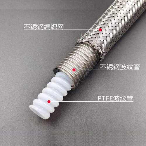 天津产304不锈钢波纹管4 6 分1寸2寸DN50金属软管补偿器四氟管
