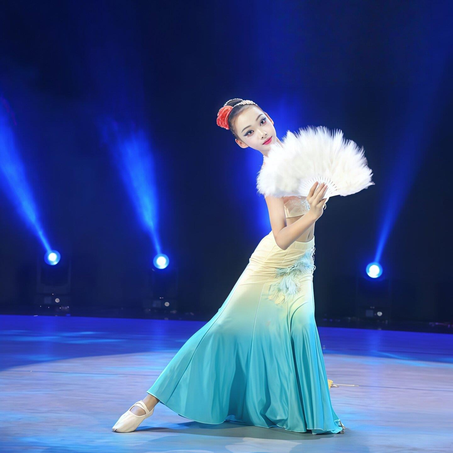 春述儿童傣族舞舞蹈服孔雀舞艺考演出服越鸟独舞傣族包臀裙练功服