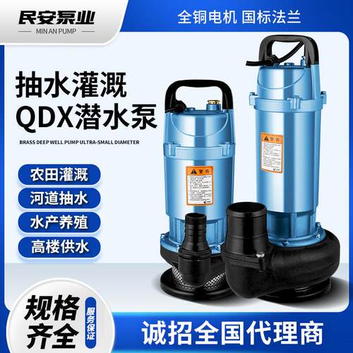潜水泵家用小型220v便携式农用灌溉浇菜清水泵高扬程大流量抽水泵