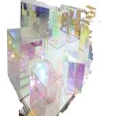 复合亚克力板彩虹板炫彩亚克力板材展示广告装 饰收纳盒制作