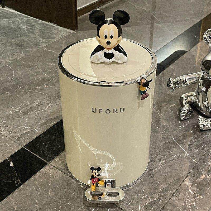 轻奢高颜值垃圾桶家用客厅高档化妆室厨房收纳桶大容量带盖子脚踏