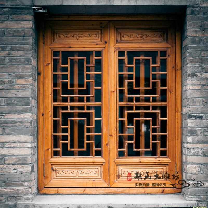 高端东阳木雕仿古门窗实木花格雕花C镂空花窗玄关隔断仿古窗户定