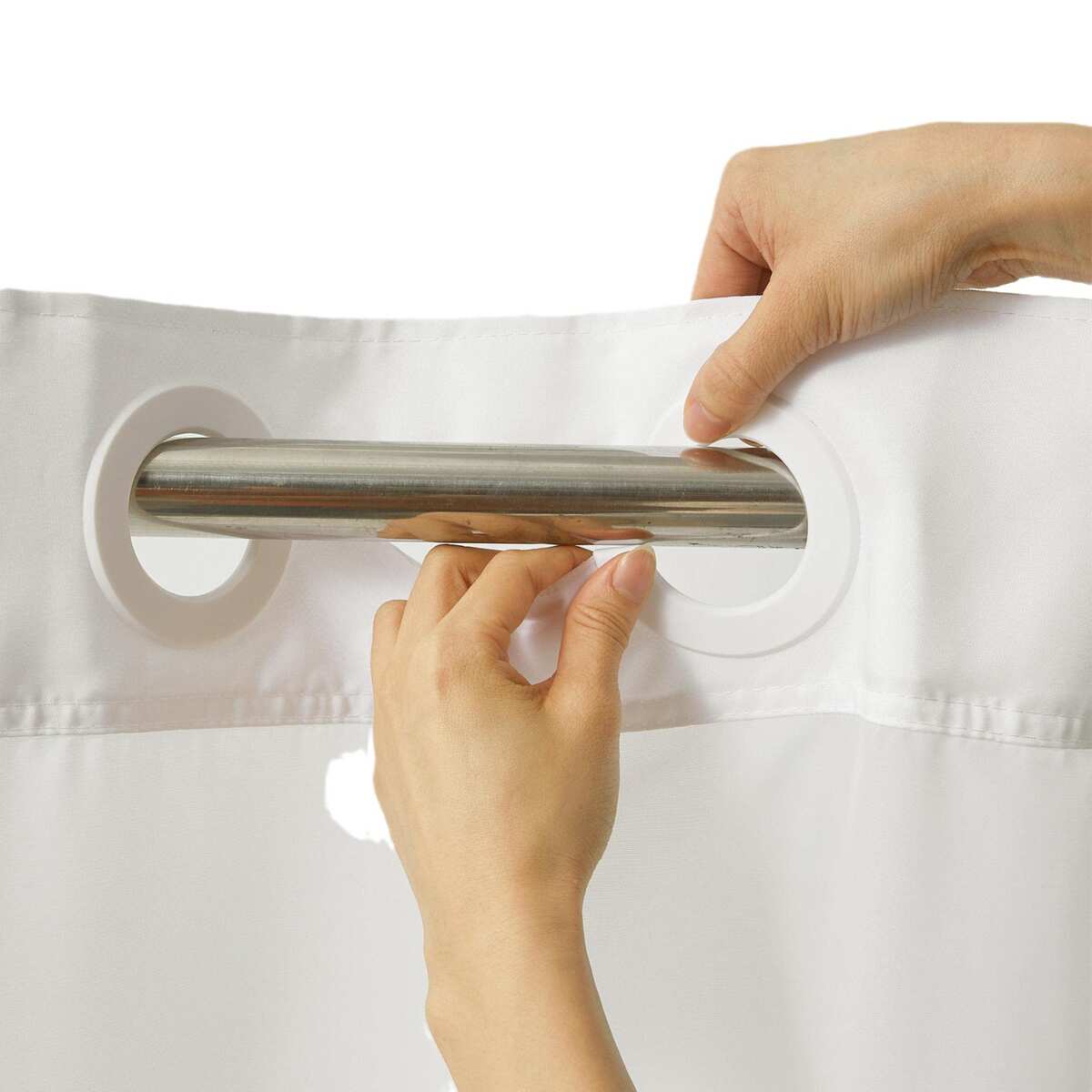 双层大环数码印花防水浴帘 向日葵浴室帘来图 酒店浴室帘