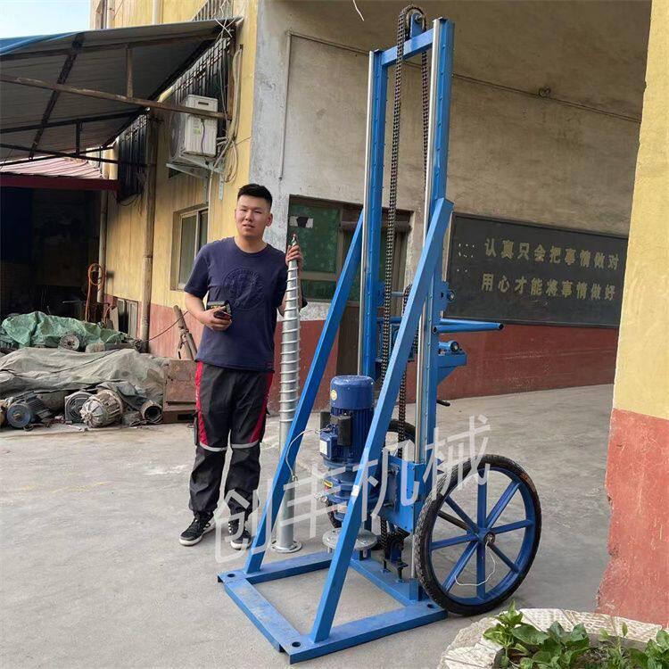 庭院光伏打桩机电动加固支架手摇升降螺纹地桩拧地丁光伏厂家直销