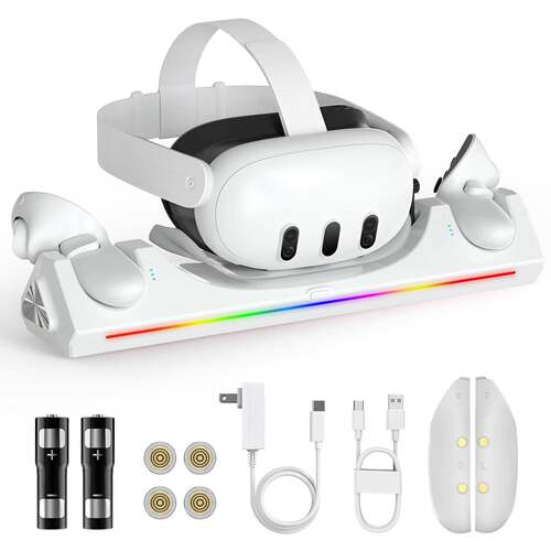适用meta quest3/3s充电底座VR配件quest3s主机手柄磁吸充电座