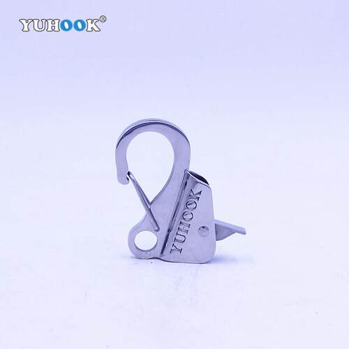 黑色不锈钢快速穿绳弹簧钩 可调线长滑动锚锚钩boat anchor hook
