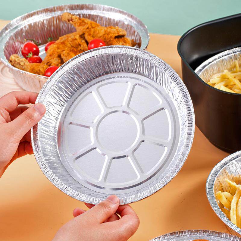 空气炸锅锡纸盘家用锡纸盒烤箱烘烤托盘铝箔盘食物防油烧烤盘铝制图片
