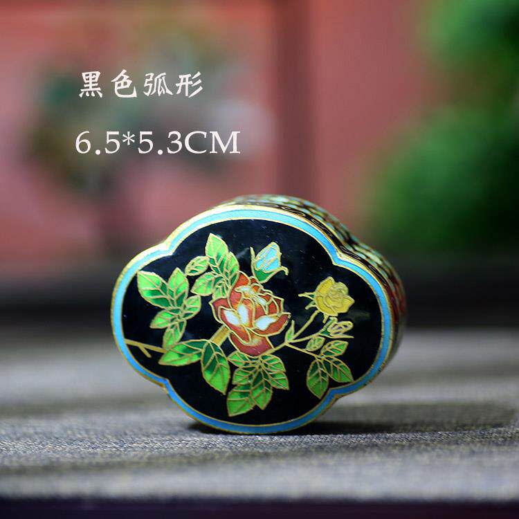 高档小闺房 宗80年代库存老货铜胎掐丝珐琅北京景泰蓝首饰盒物粉
