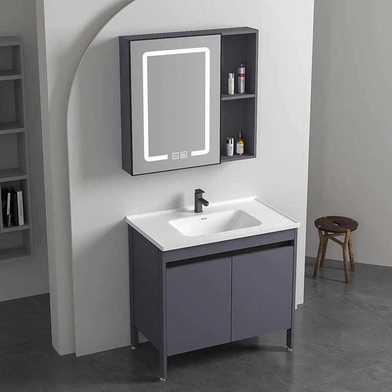 落地式蜂窝铝合金浴室柜组合陶瓷一体盆洗脸洗手阳台柜防水洗漱台