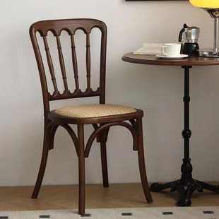 中古风餐椅西餐厅椅子咖啡店桌椅一整套酒馆桌 复古咖啡厅桌椅美式
