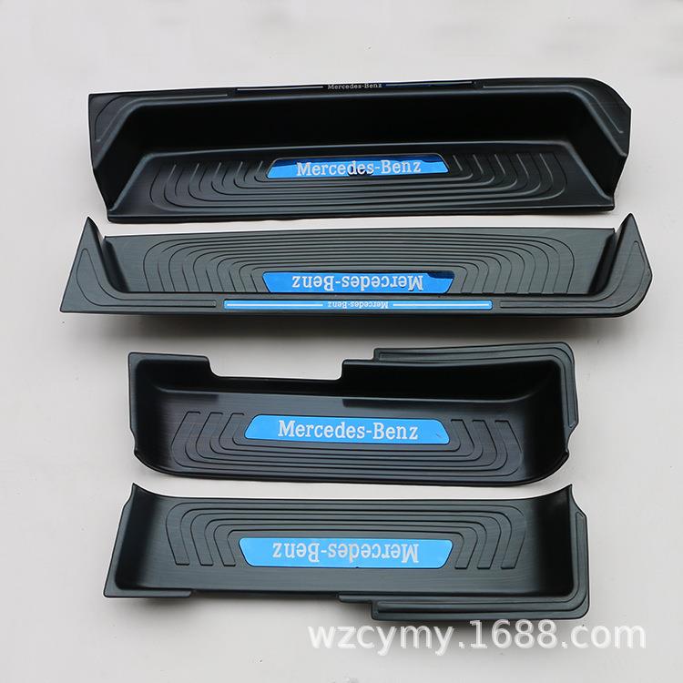 适用于16-23款奔驰V260L新威霆门槛条迎宾踏板改装件不锈钢装饰条