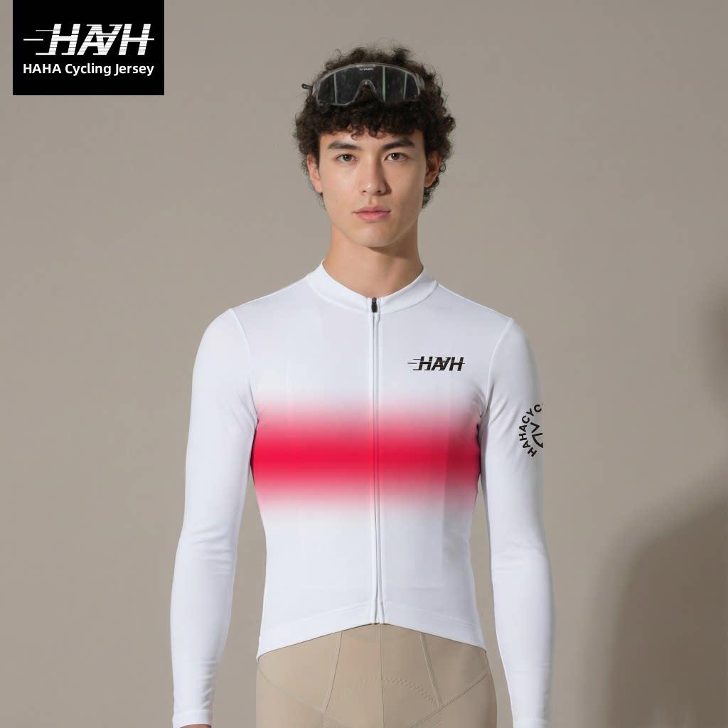 哈哈牌夏季长袖上衣潮流印花骑行服速干透气专业公路自行车竞赛款