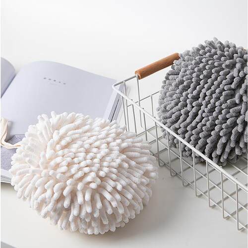 Chenille Hand Drying Ball, Hangable Creative Water-Absorbing