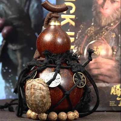 葫芦水壶李子柒非遗文化酒葫芦天然大漆酒壶黑神话悟空一物一图